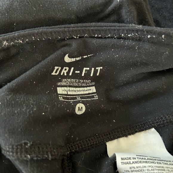 Nike Leggings Dri Fit Black Workout Cropped Capri Activewear Stretch Size Medium - Picture 8 of 10